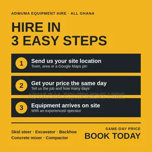 Bobcat, Excavator, Mixer Compactor for Hire - Accra All Ghana