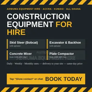 Bobcat, Excavator, Mixer Compactor for Hire - Accra All Ghana
