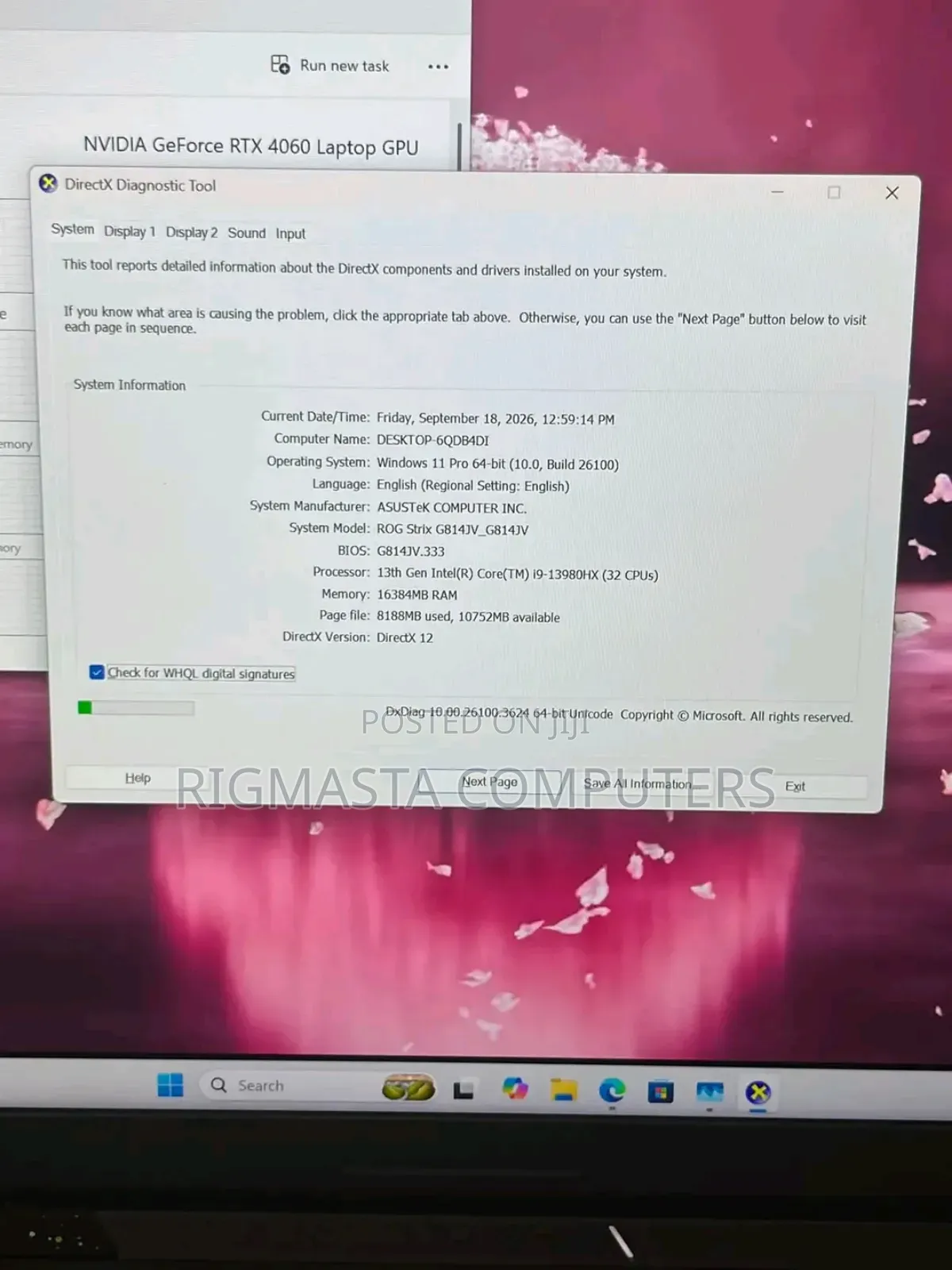 New Laptop Asus ROG Strix G18 16GB Intel Core i9 SSD 1T