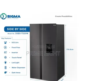 Sigma 503L Side by Side Refrigerator (SSBS-T520W)