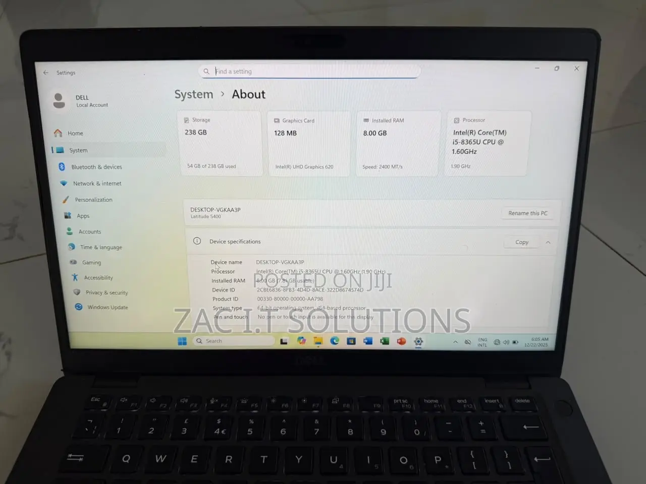 Laptop Dell Latitude 5400 8GB Intel Core i5 SSD 256GB