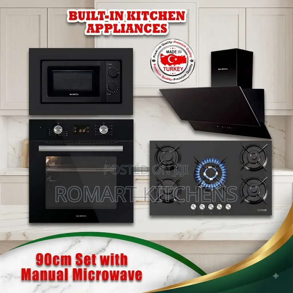 Luxell 90cm Inbuilt Burner Set. Oven, Hob, Extractor and Microwave