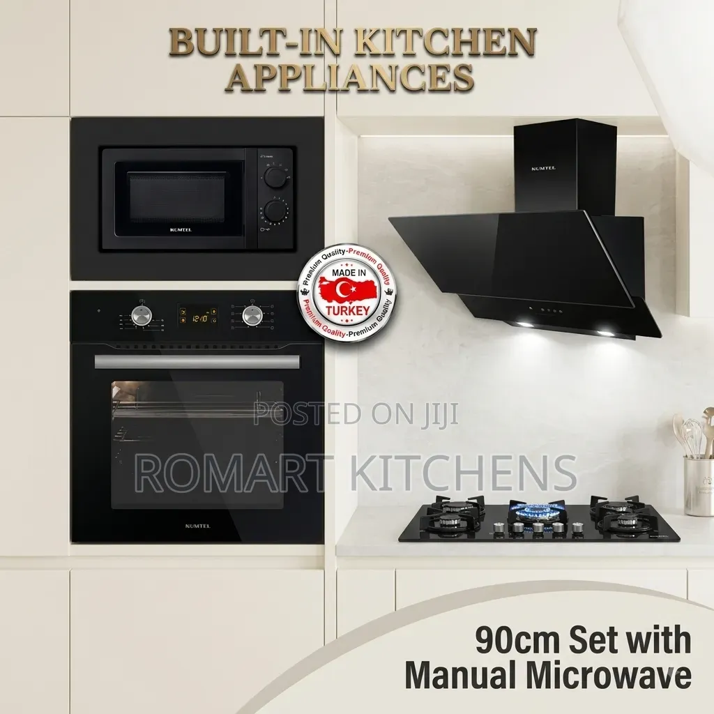 Luxell 90cm Inbuilt Burner Set. Oven, Hob, Extractor and Microwave