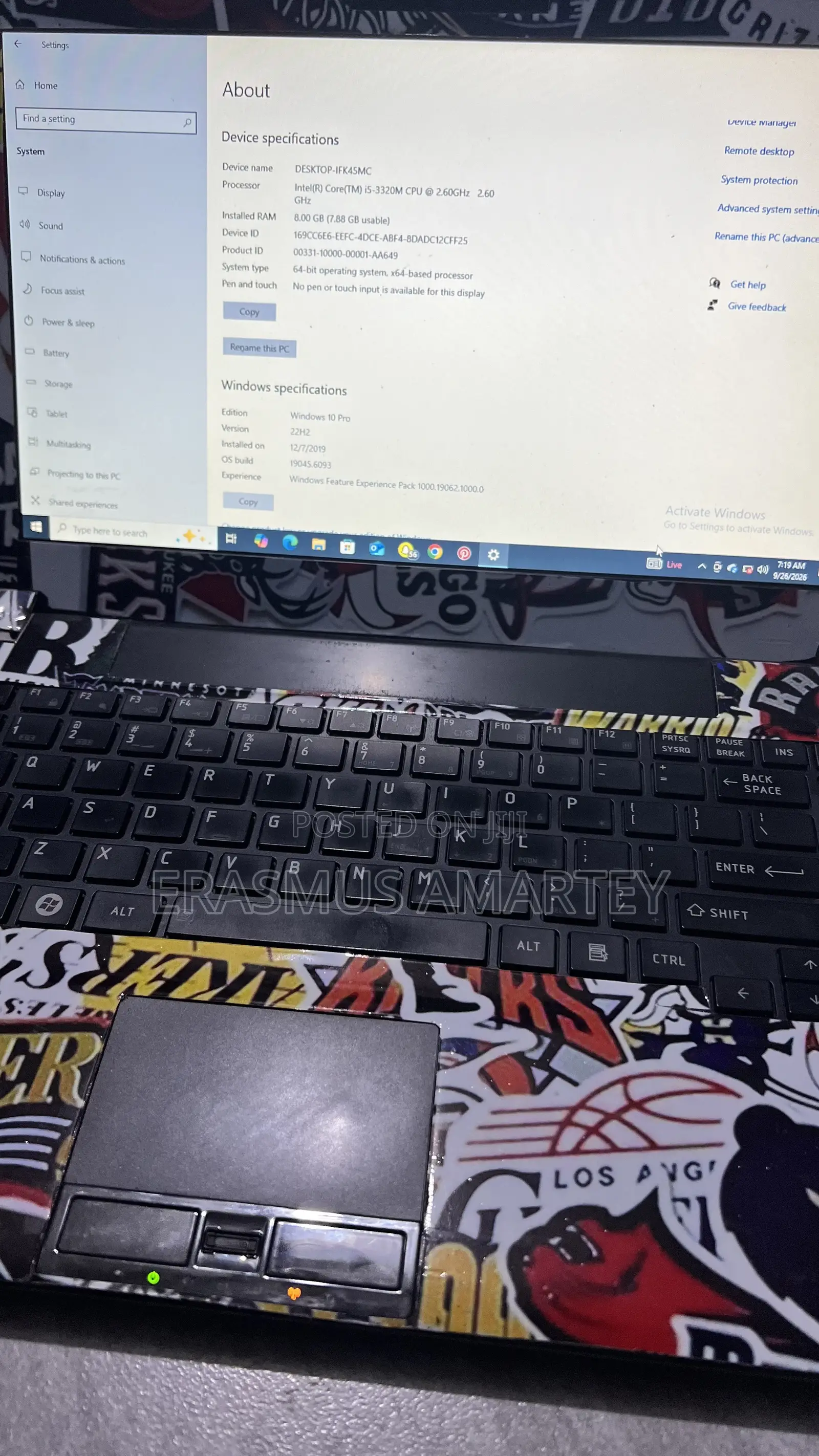 Laptop Toshiba Satellite A350 8GB Intel Core i5 HDD+SSD 256GB