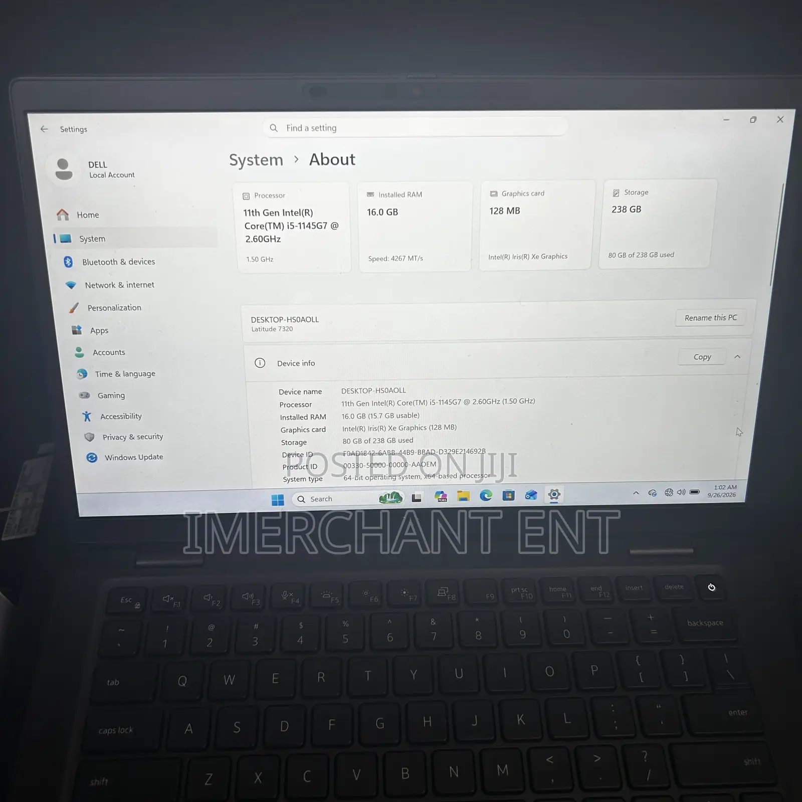 Laptop Dell Latitude 7320 16GB Intel Core i5 SSD 256GB