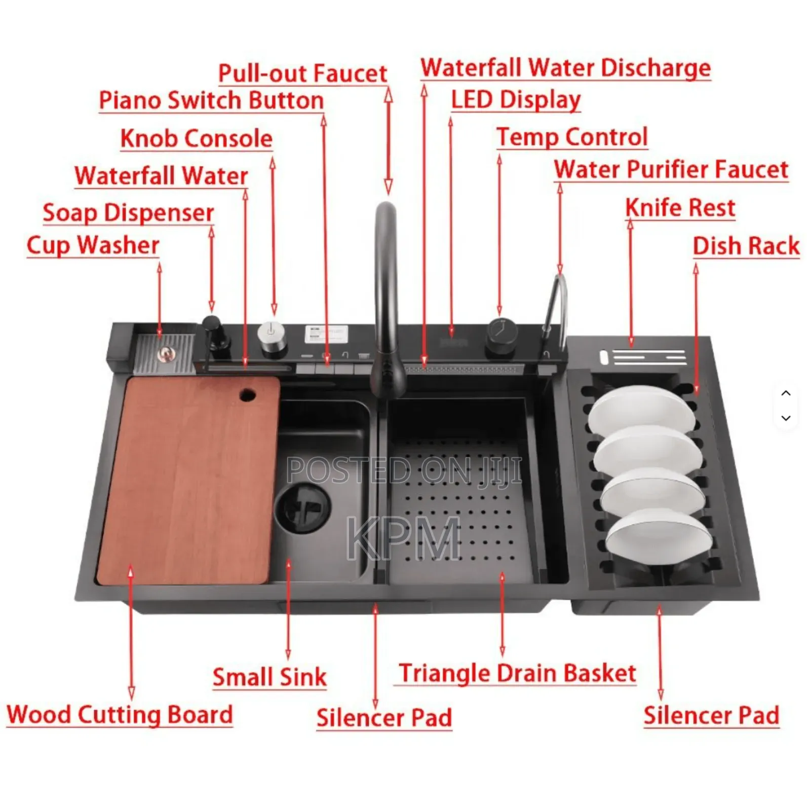 100cm by 46cm SUS 304 Large Commercial Smart DIGI Kitchen Piano Sink