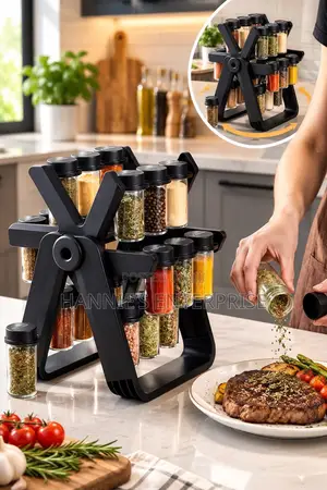 18-Jar Rotating Ferris Wheel Spice Rack Organizer.
