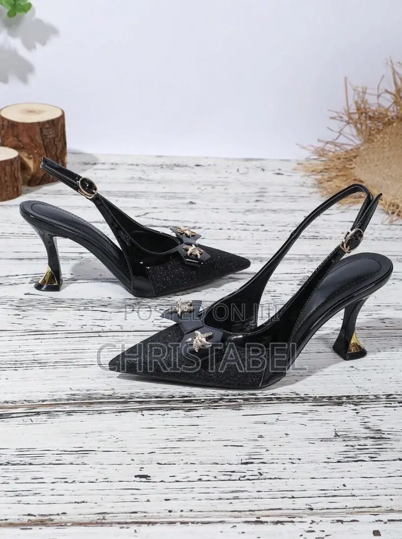 Women’s Black Glitter Heels