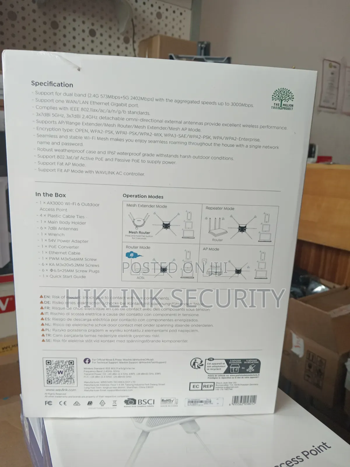 Wailing Ax3000 Wifi Outdoor Access Point Aerial HD9S