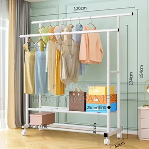 Double Pole Metallic Cloth Rack Organizer - Fast Delivery Nationwide