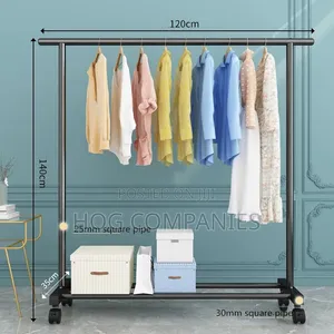 Double Pole Metallic Cloth Rack Organizer - Fast Delivery Nationwide