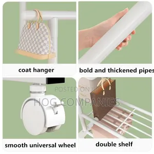 Double Pole Metallic Cloth Rack Organizer - Fast Delivery Nationwide