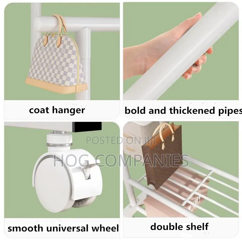 Double Pole Metallic Cloth Rack Organizer - Fast Delivery Nationwide