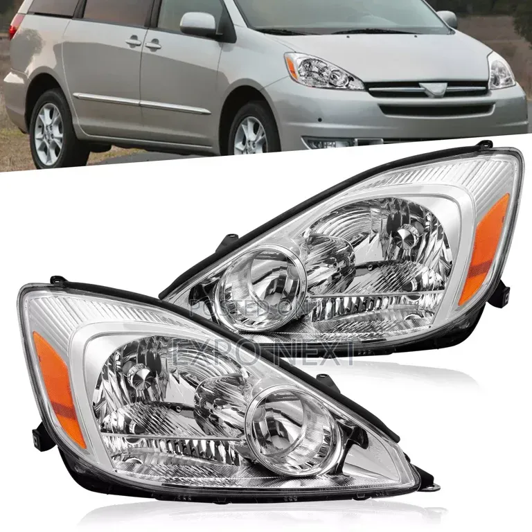 Pair Headlights Headlamps for 2004-2005 Toyota Sienna Left & Right