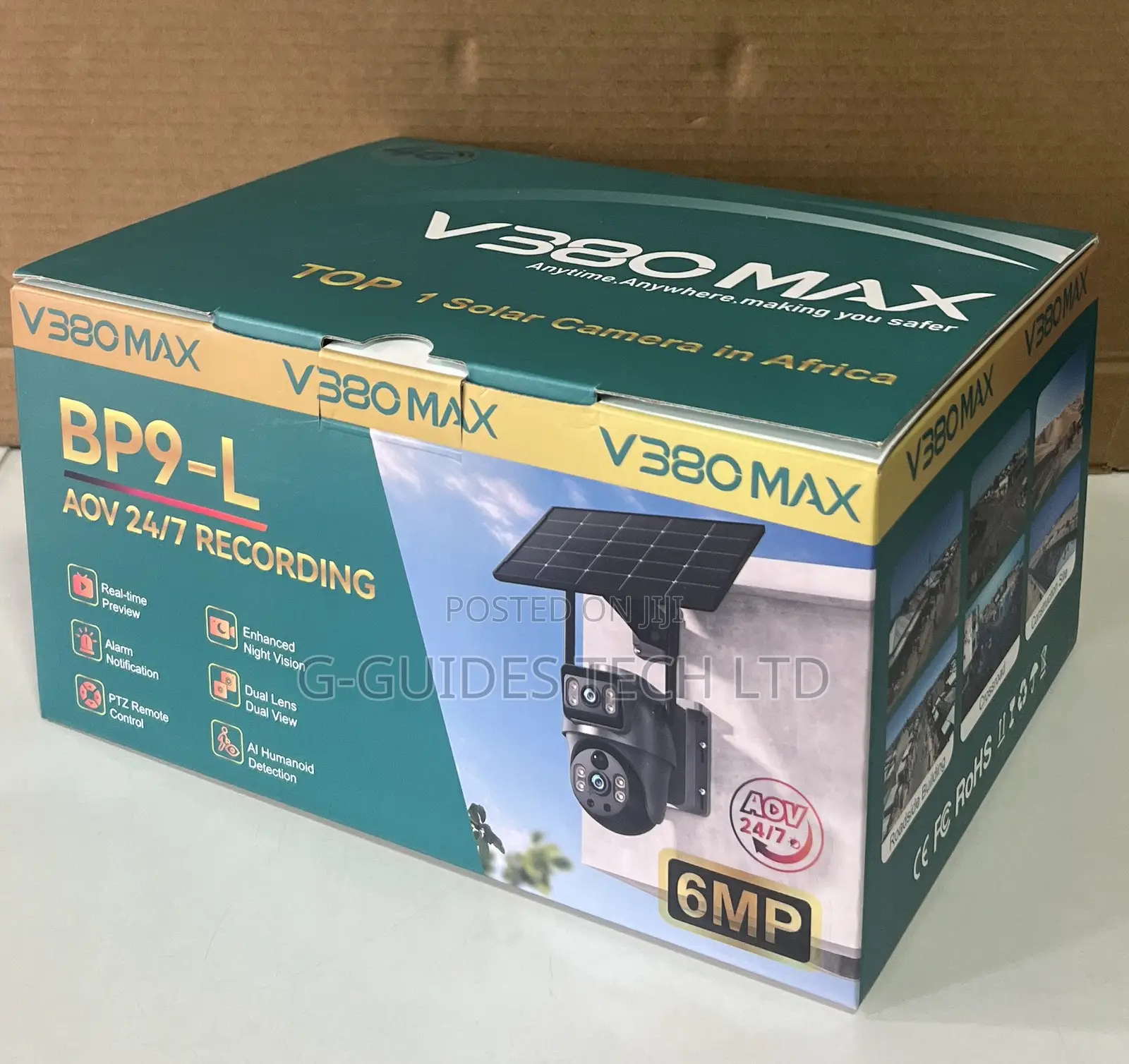 V380 Max BP9-L 6MP Solar-Powered PTZ Dual Lens Security Camera