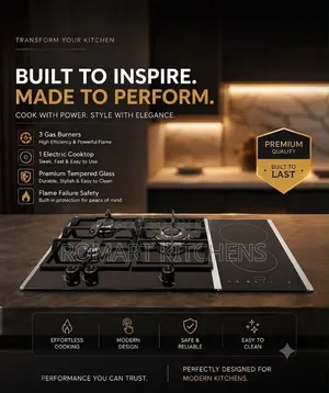 Kenwood 90cm Hybrid Cooktop 3 Gas and 2 Electric. With Auto Ignition.