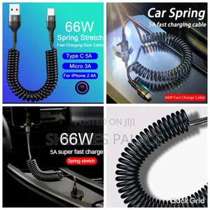 Aunont 66w 5a USB Spring Car Fast Charging Cable