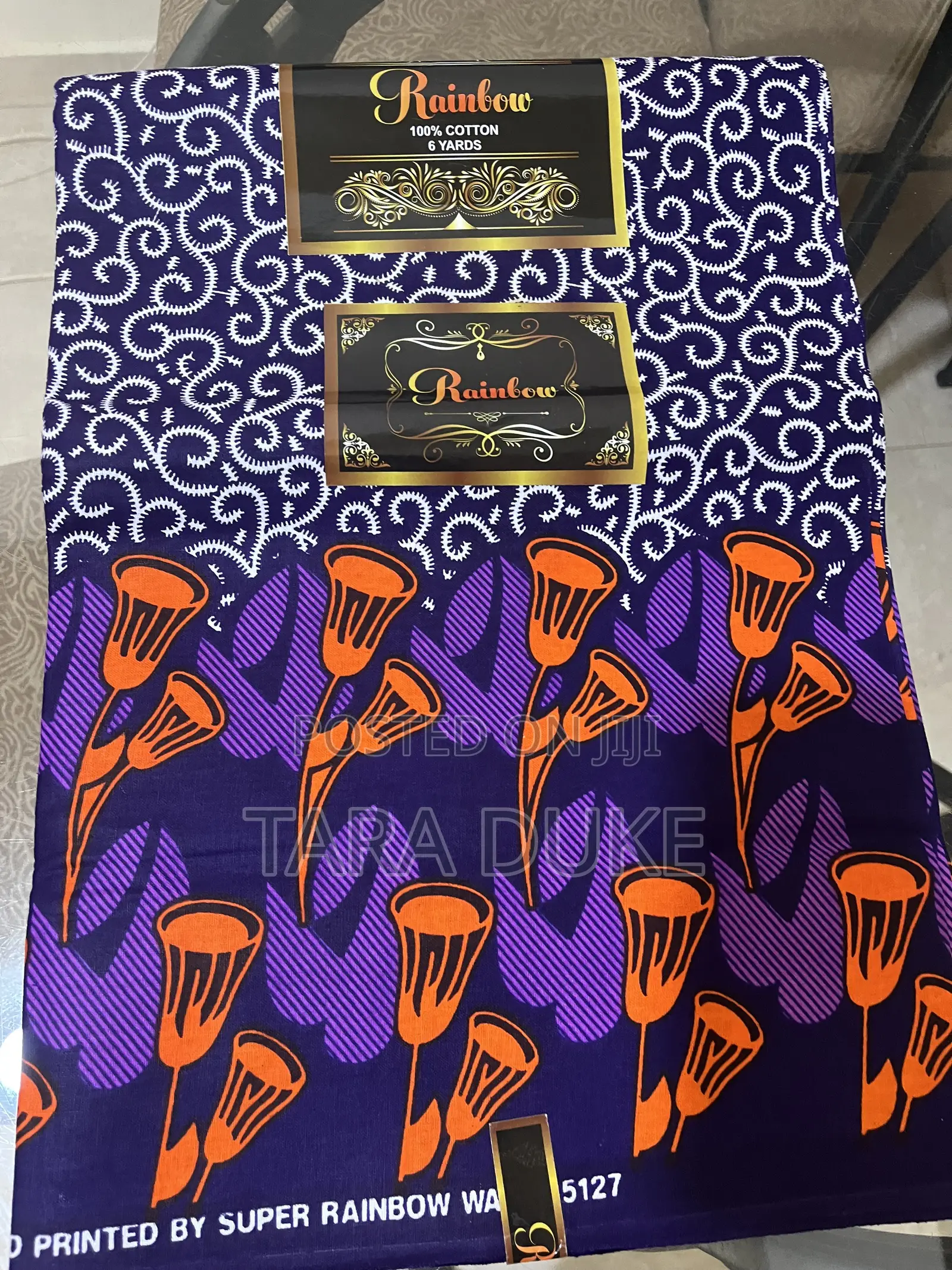 Orange and Purple African Print