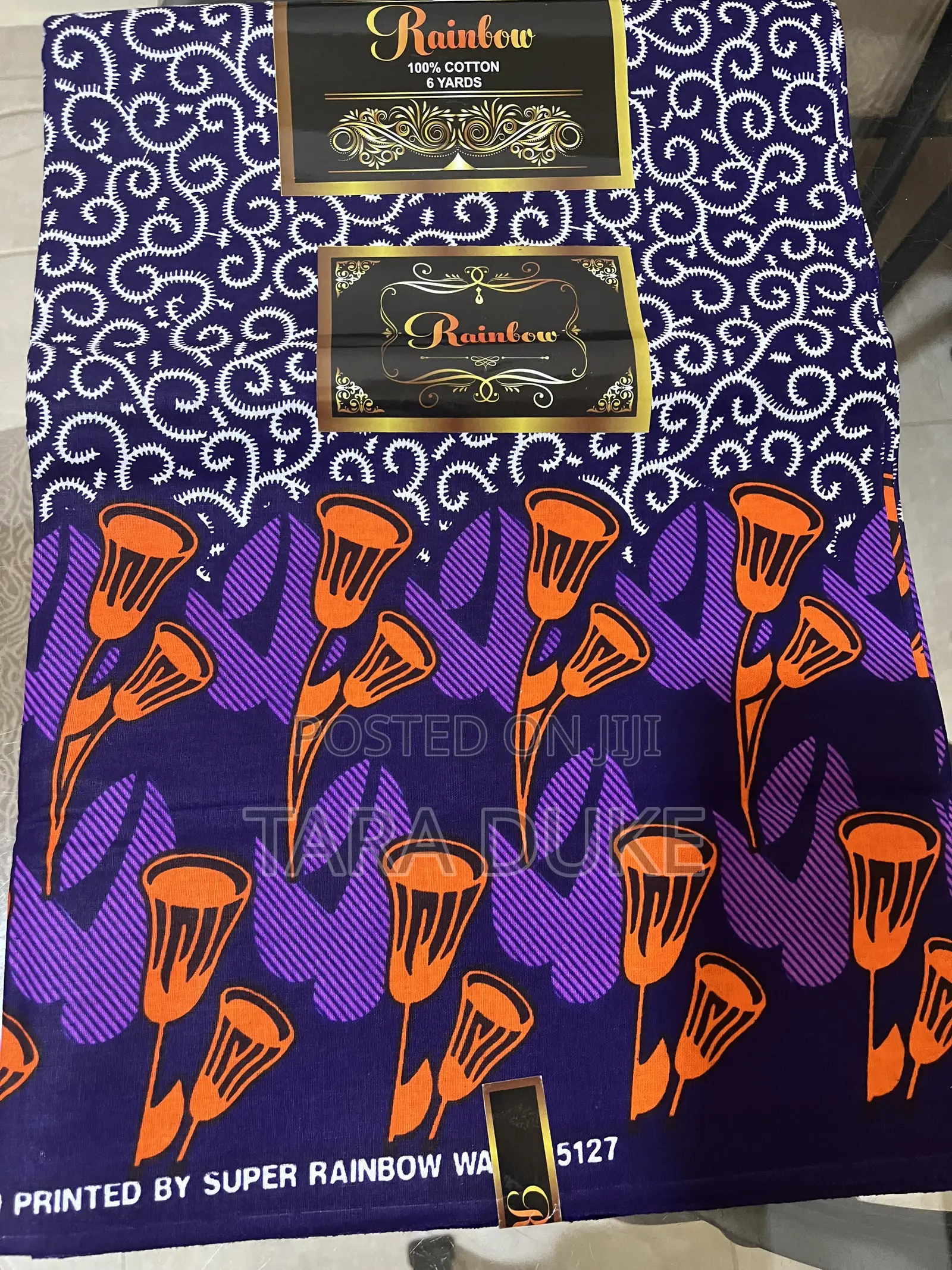 Orange and Purple African Print