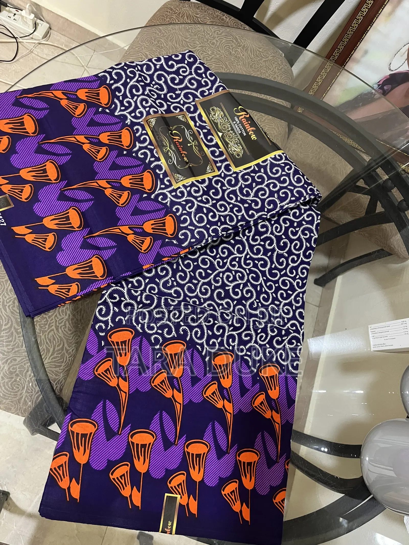 Orange and Purple African Print