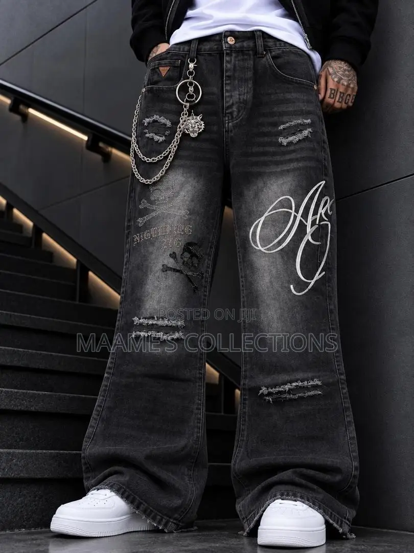 Trendy Men’s Loose Fit Denim Trousers