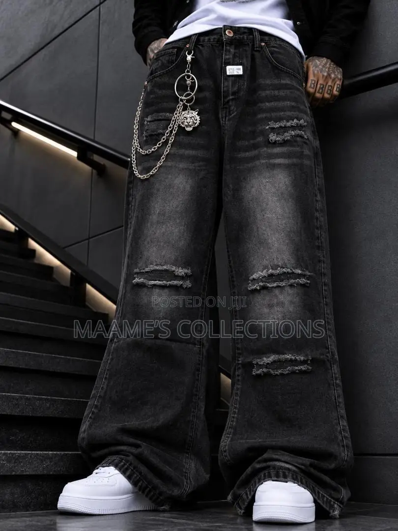 Trendy Men’s Loose Fit Denim Trousers