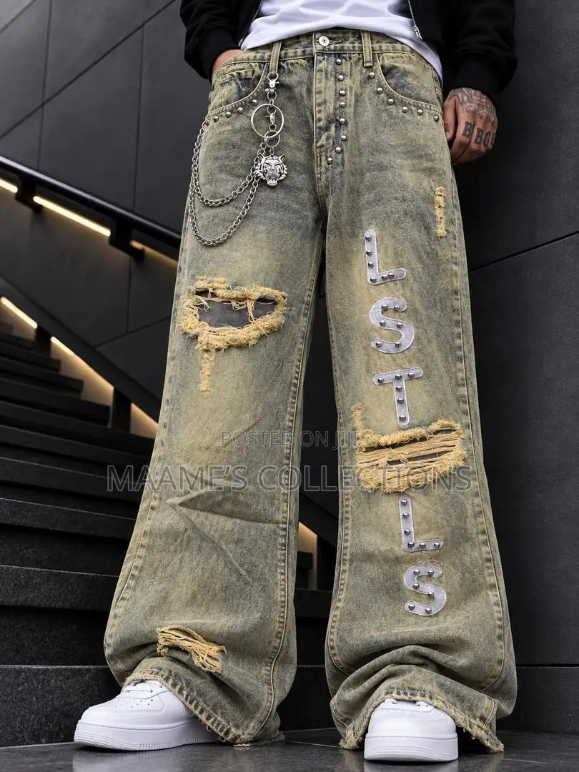 Trendy Men’s Loose Fit Denim Trousers