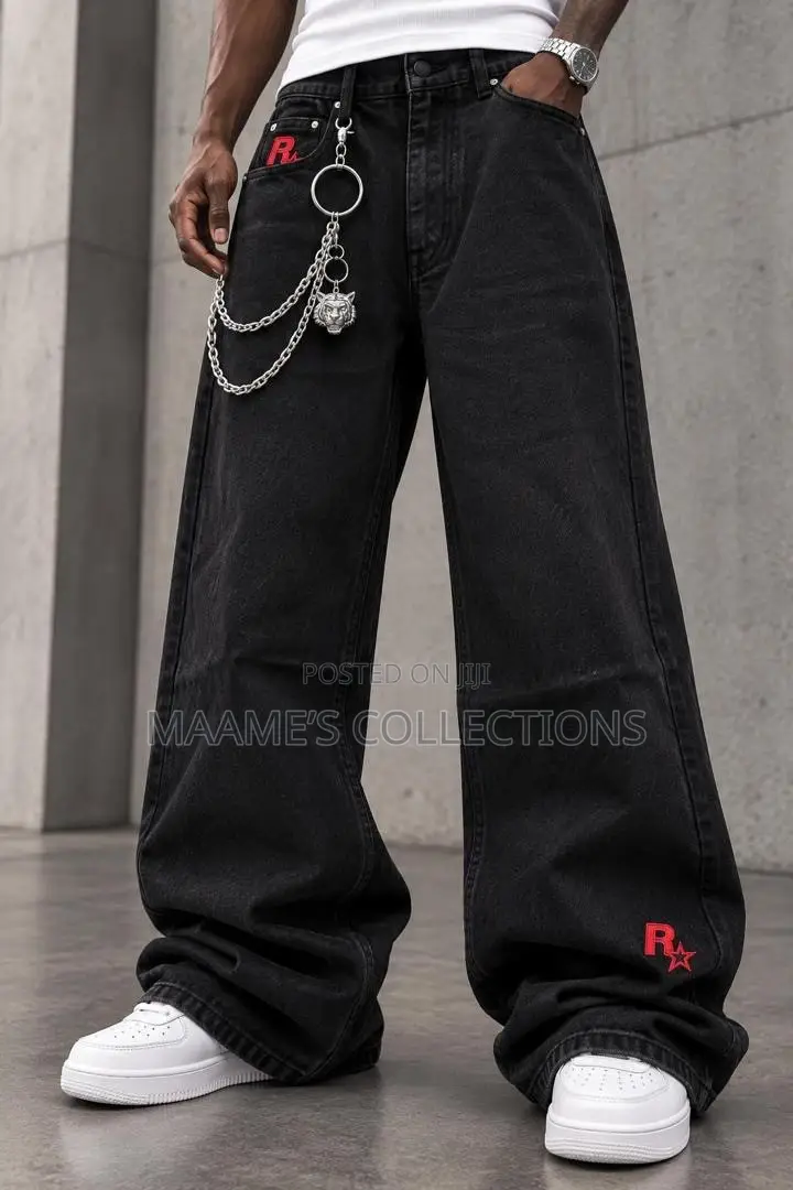 Men’s Relaxed Denim Jeans – Oversized Style
