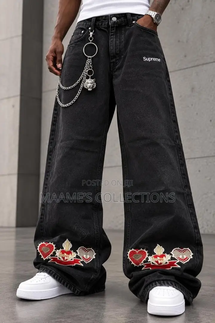Men’s Relaxed Denim Jeans – Oversized Style