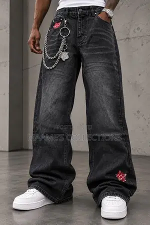 Men’s Relaxed Denim Jeans – Oversized Style