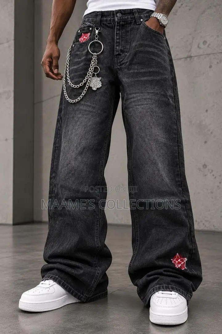 Men’s Relaxed Denim Jeans – Oversized Style