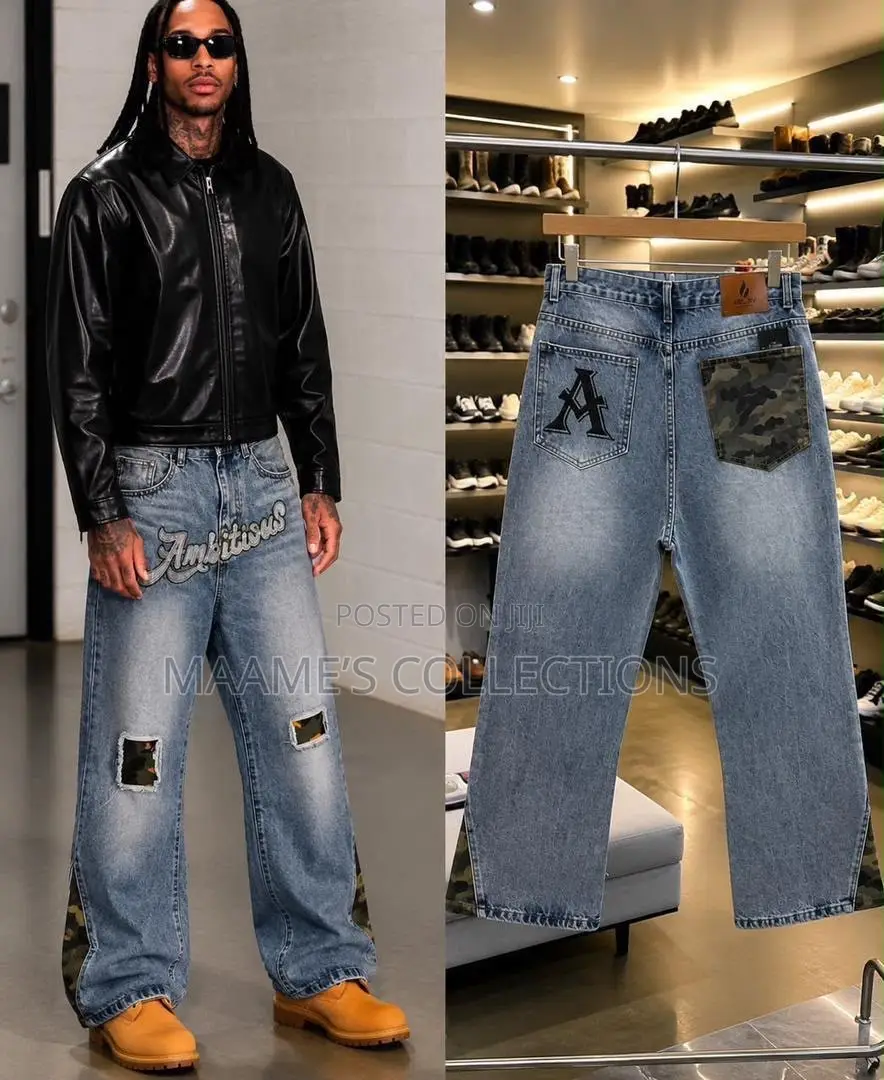 Men’s Relaxed Denim Jeans – Oversized Style