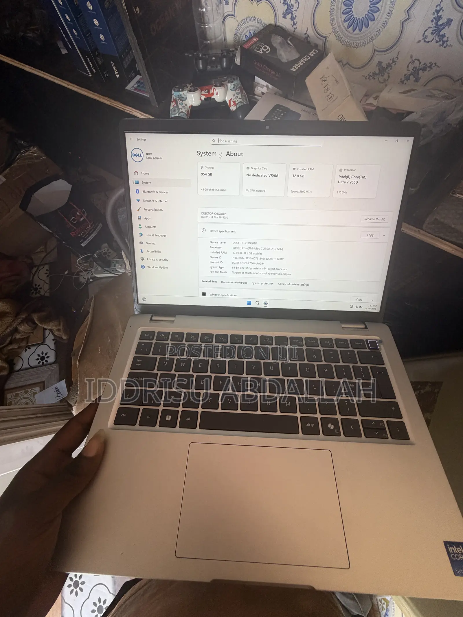 Laptop Dell Pro 14 Premium 32GB Intel Core i7 SSD 1T