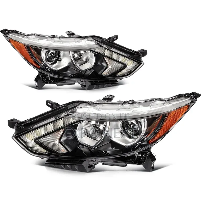 2017-2019 for Nissan Rogue Sport Qashqai Pair Headlamp TitaniumChrome