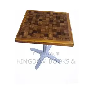 Modern Square Wooden Meeting / Café Table With Pedestal Base