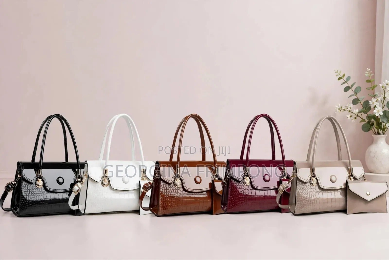 2- In -1 Crocodile Office Handbag Set - (6) Colors Available- Kumasi.