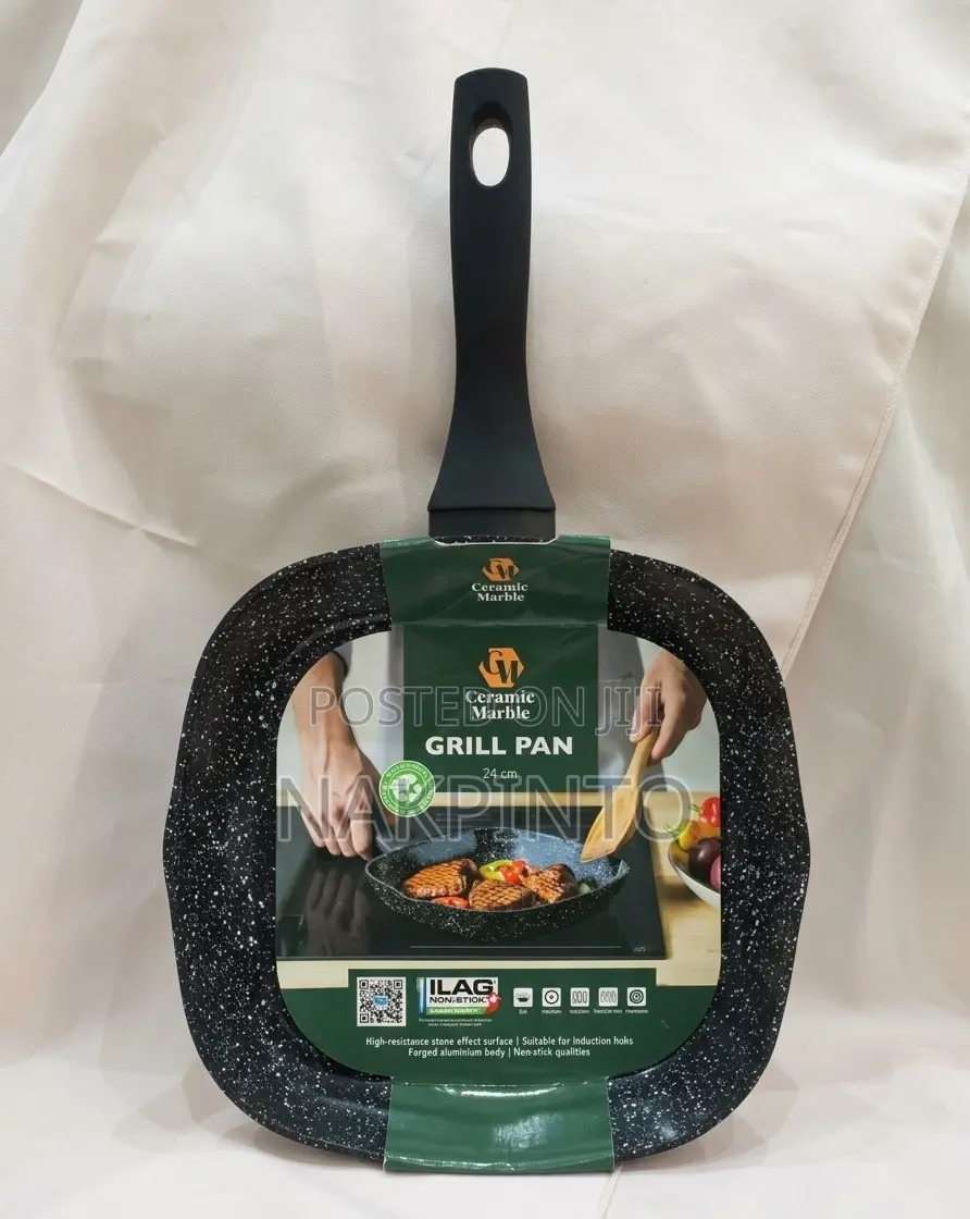 Premium Ceramic Marble Non-Stick Grill Pan (Multiple Sizes Available)