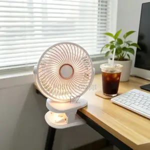Portable Clip-on Rechargeable Fan Light