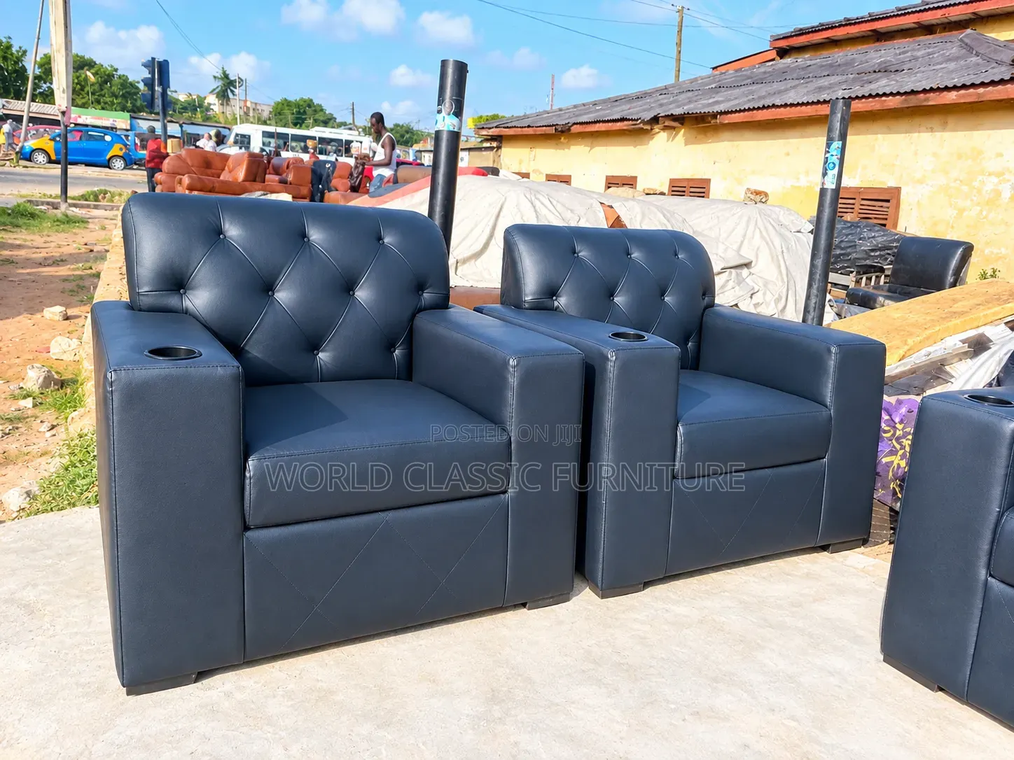Luxury Diamond-Tufted Sofa Set for Sale