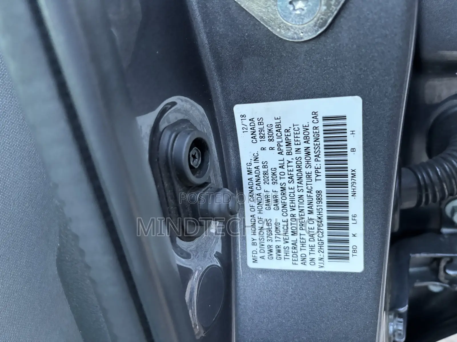 Honda Civic LX Coupe 2019 Gray