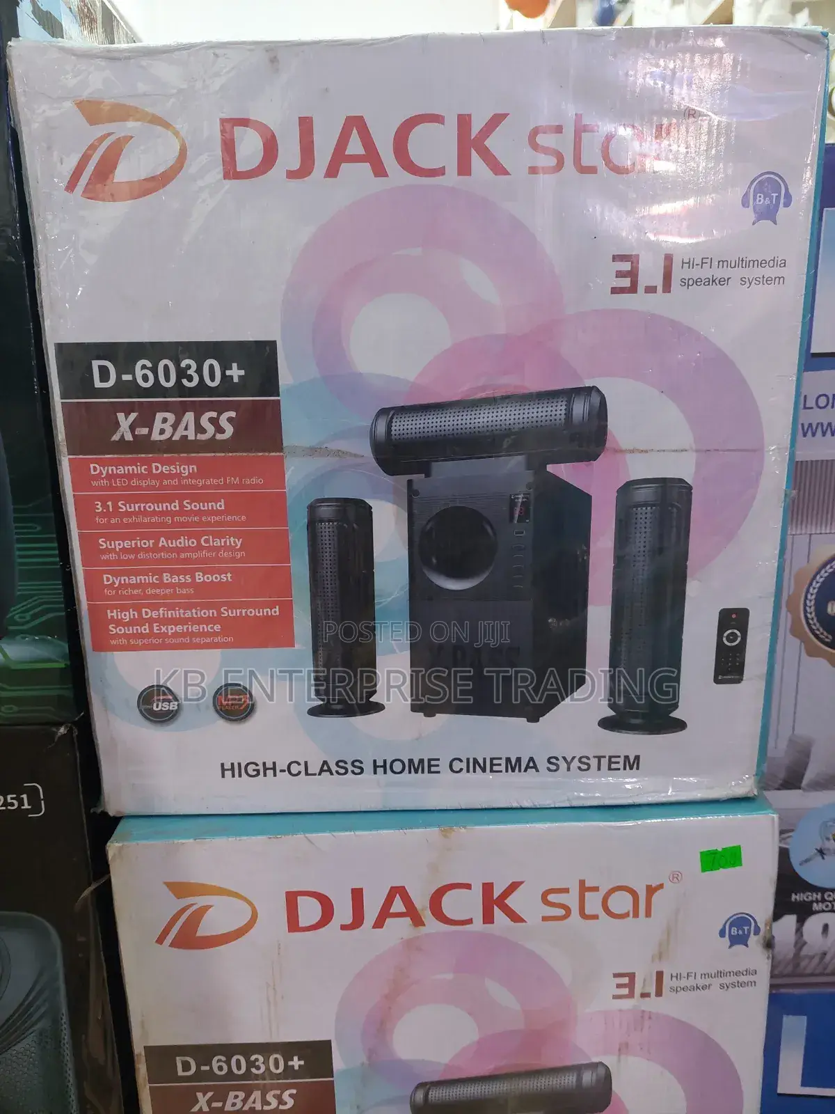 DJACK Star D-6030+ 3.1 X-Bass Cinema Speaker System withFMRadio Remote