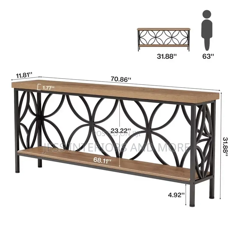 Console Table (180cm) Light Brown