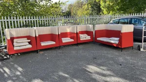 Luxury Red Cream High-Back Lounge Chair