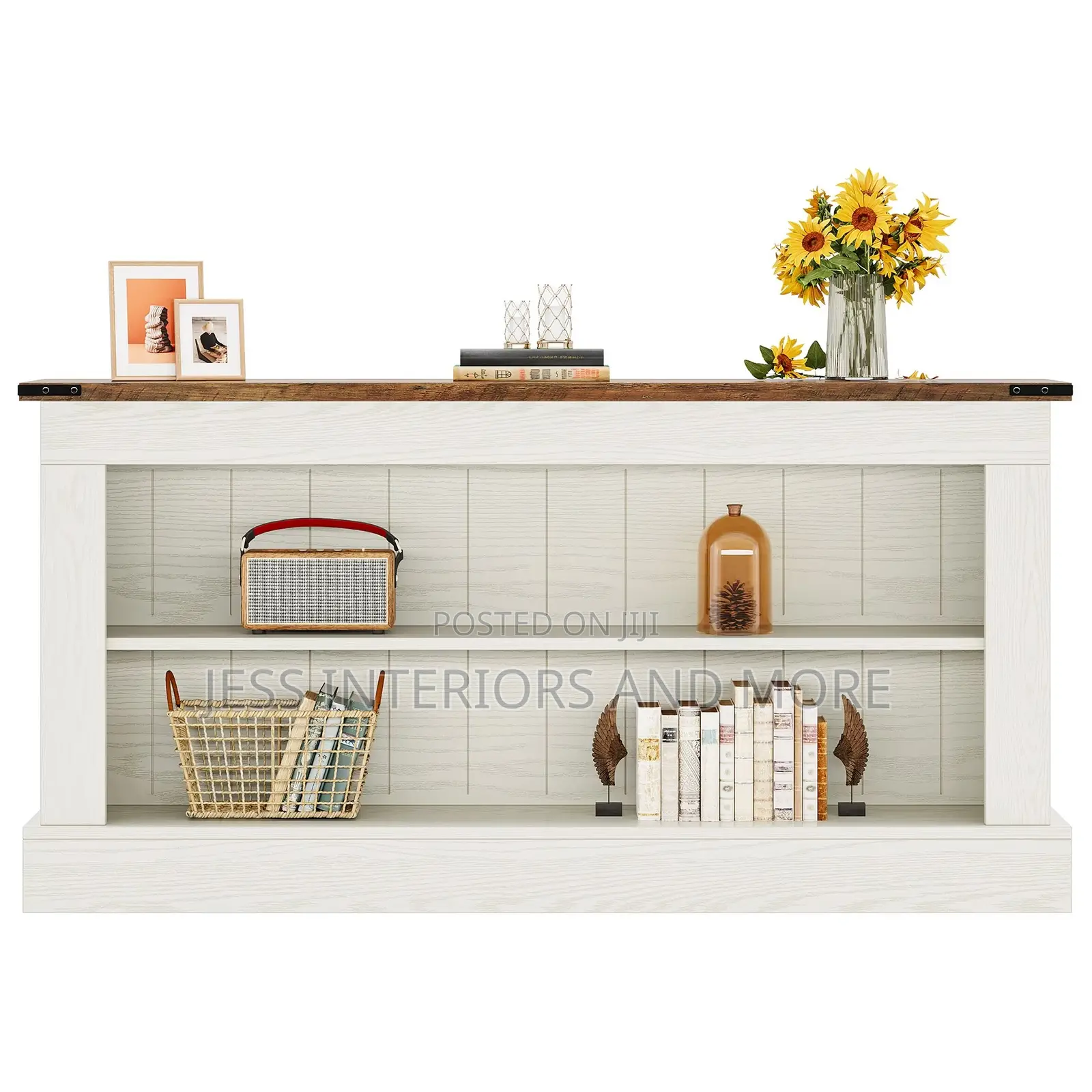 Console Table With 3 Tiers Storage Shelves for Entryway