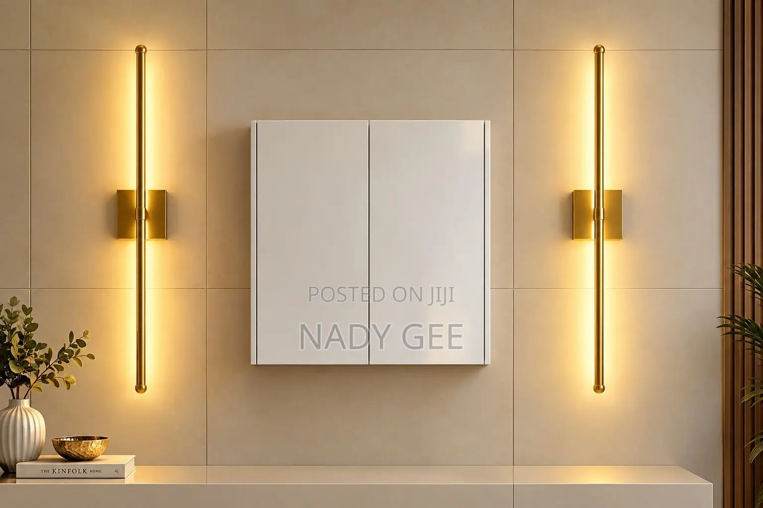 80 Cm No DRILL WALL LIGHT in GOLD