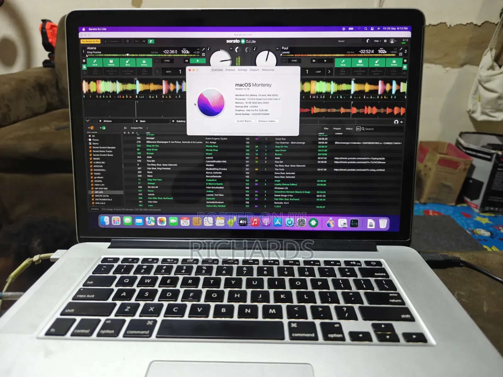Laptop Apple MacBook Pro 2015 16GB Intel Core i7 SSD 512GB