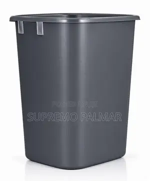 15L Black Plastic Wastebasket – Rectangular Office Kitchen Trash Bin