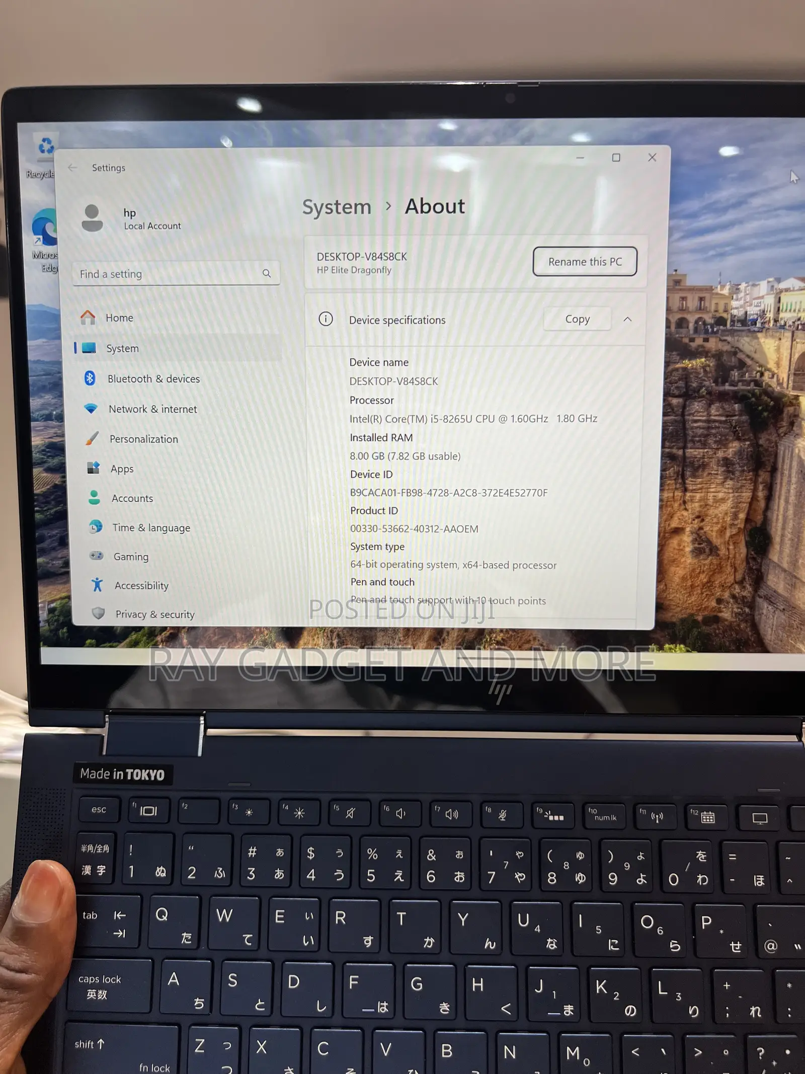 Laptop HP Dragonfly G2 8GB Intel Core i5 SSD 256GB
