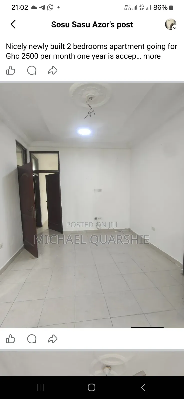 2bdrm Apartment in Odumase, Pokuase for rent