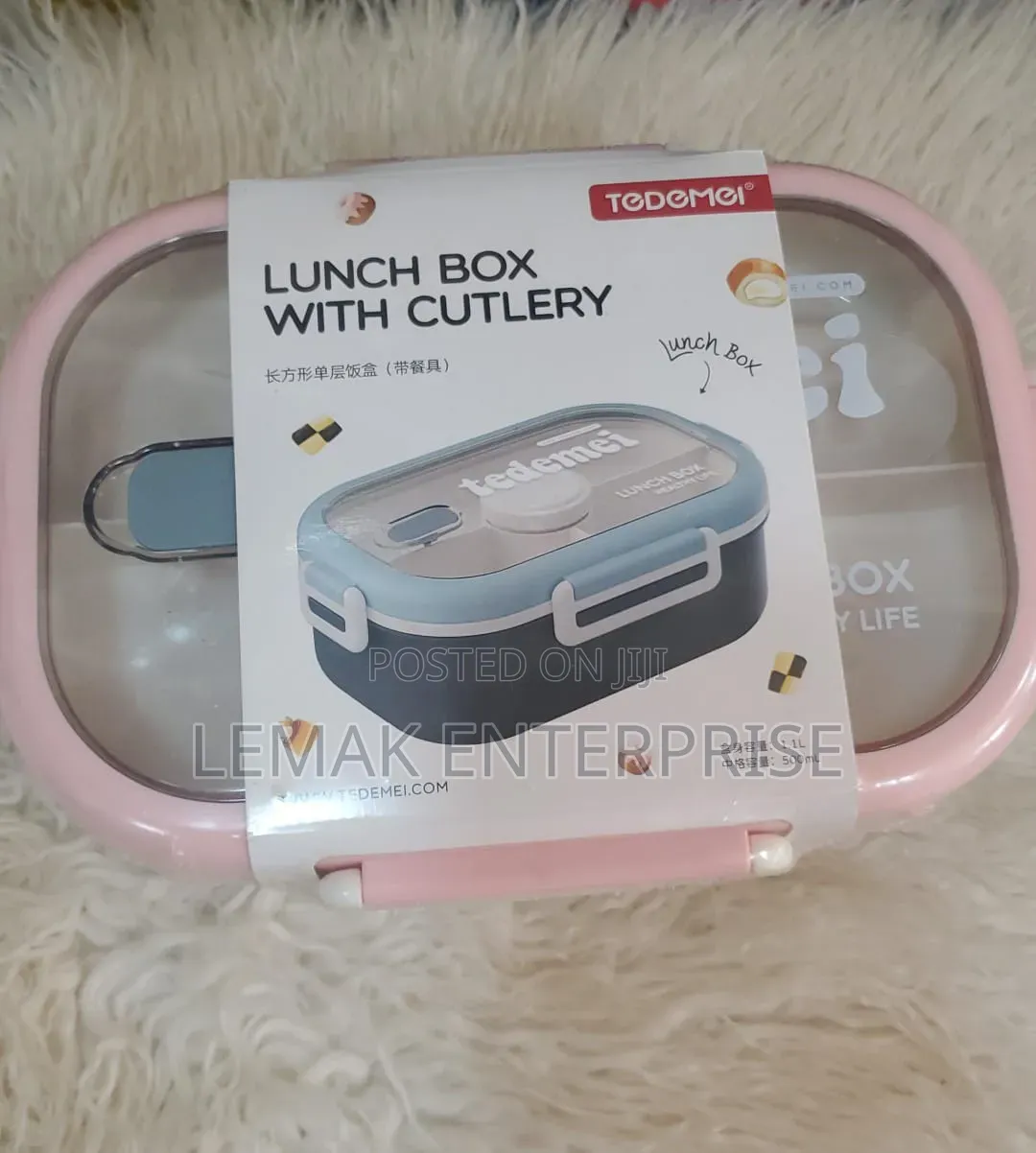 Tedemei Lunch Box With Cutlery 1.1L Main Compartment